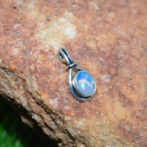 925 argent Sterling opale pierres précieuses pendentif bijoux à la main en argent Boho Style pendentif bijoux pour femmes cadeau de mariage pour femme - Product Image 3