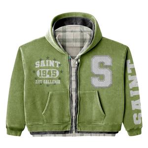 Sudadera con capucha de felpa francesa personalizada para hombre 100% algodón 500gsm sudadera bordada de invierno de peso pesado - Product Image 5