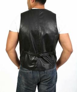 2023 hommes décontracté col en v en cuir moto gilet bonne qualité respirant haut pour l'hiver superbe tissu motard gilet - Product Image 3