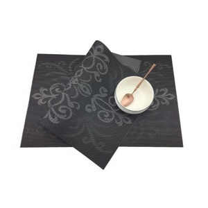 Solid Black 2024 New Design Embroidered Floral Printed <b>Kitchen</b> Sustainable Eco Friendly Reusable Organic 100% Cotton <b>Table</b> Mats - Product Image 1