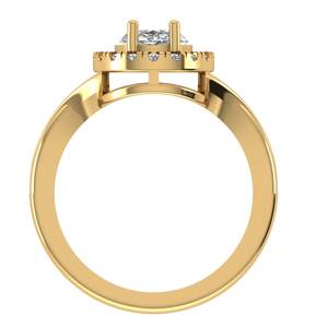 Anillo de Diamante Cultivado en Laboratorio con Corte Ovalado en Oro Amarillo de 10K con Diseño de Vástago Dividido para Mujer, Joyería Fina de Compromiso Nupcial - Product Image 4