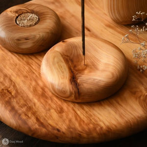 Soporte de incienso de madera retro atemporal con diseño tallado a mano para decoración del hogar, templo, estilo clásico y tradicional - Product Image 2