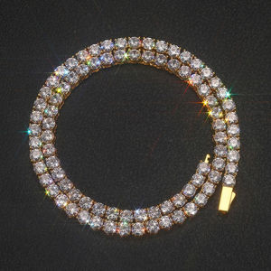 Cadena de Eslabones Sólidos de Oro Rosa de 18K con Diamantes Moissanite VVS, Collar de Alta Calidad con Certificado IGI para Regalo de Boda para Hombres y Mujeres - Product Image 4