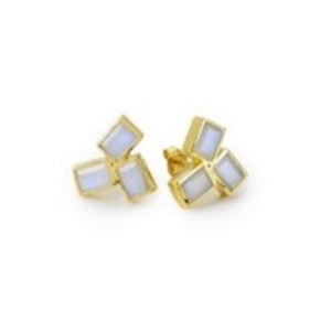 Boucles d'oreilles en argent Sterling 925 en forme de princesse avec pierre de lune arc-en-ciel, nouvel arrivage - Product Image 1