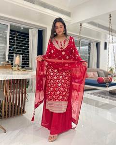 Nuevo diseñador Festival Especial Heavy Fake Georgette Indian & Pakistani Top con Dupatta Festive Wear - Product Image 3