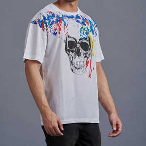 Comprar fabricante liso 100% algodón hombres camiseta personalizada impresión gráfica Logo camiseta diseños hombres camisetas para hombres - Product Image 4