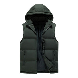 OEM suministro al por mayor de la mejor calidad hombres transpirable a prueba de viento Puffer chaleco primavera cálido Nylon/Algodón hecho prendas de vestir exteriores - Product Image 1