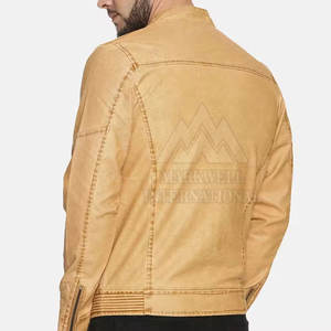 Vente en gros Streetwear extérieur Veste en cuir personnalisée hiver mode décontractée hommes Veste d'hiver en cuir - Product Image 3