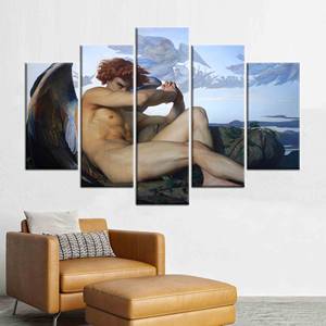 Reproduction sur toile de l'ange tombé d'Alexandre Cabanel, lot de 5 : Galerie d'art sur toile tendue - Product Image 1