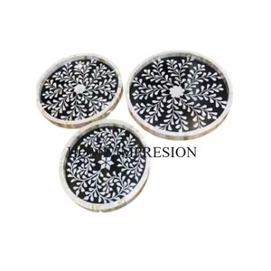 จานไม้อะคาเซียทรงกลมพร้อมไม้ถูพื้นจานไม้สำหรับรับประทานอาหารและเคาน์เตอร์ชุด2จานที่สมบูรณ์แบบ - Product Image 5