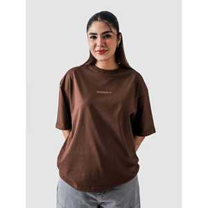 Tissu en jersey marron mocha lavé 100% coton - Product Image 5