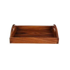 Wooden Eco- Friendly <b>Rectangular</b> Food <b>Trays</b> Rustic Wooden Serving <b>Trays</b> With Handle for Kitchen - Product Image 5