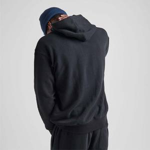 Sudadera con capucha deportiva para hombre, de algodón de alta calidad, bordado personalizado básico, ropa de invierno de Color sólido holgada, sudaderas con capucha - Product Image 4