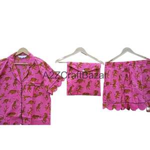 Chemise de nuit en coton de luxe pour femmes élégant imprimé tigre vêtements de détente poche avant élégant Floral parfait cadeau de noël pour dames - Product Image 4