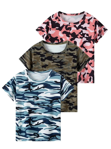 Camiseta de Manga Corta para Niños y Bebés, Cuello Redondo, 100% Algodón, Impresión AOP Personalizada, Barata, al por Mayor, Colección de Bangladesh - Product Image 3