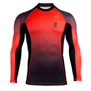 Trajes de poliéster Spandex OEM manga corta hombres personalizados Rash Guard hombres al por mayor manga corta Rash Guard - Product Image 1