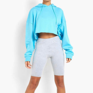 Nueva ropa de calle para mujer, Top corto con capucha, sudaderas y sudaderas informales, Jersey recortado, jersey de gran tamaño, Sudadera con capucha para mujer OEM - Product Image 3