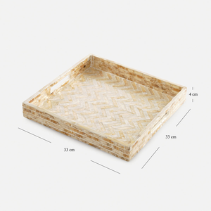 Bandeja para servir con incrustaciones de madreperla de Navidad única para regalo, bandeja para servir con incrustaciones de hueso hecha a mano pura al por mayor - Product Image 1