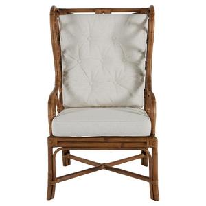 HNH Craft Luxury Watson Coastal Beach Brown Rattan <b>Wing</b> Back Occasional <b>Arm</b> <b>Chair</b> Elegant Outdoor Furniture for Living Room - Product Image 2