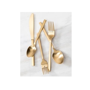 Ensemble de couverts en laiton massif le plus vendu de 5 pièces pour la cuisine ensemble de couverts de conception moderne pour restaurant maison hôtel - Product Image 1