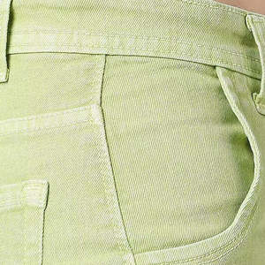 Poche personnalisée coton Denim jupe femmes fille au-dessus du genou longueur lavé bleu couleur logo personnalisé broderie confortable OEM Service - Product Image 4