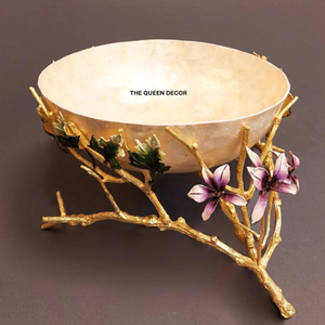 Juego de 2 Tazones Decorativos de Metal con Acabado Dorado, Diseño Único, Plato para Servir Hielo, Hecho a Mano, Gran Venta - Product Image 6