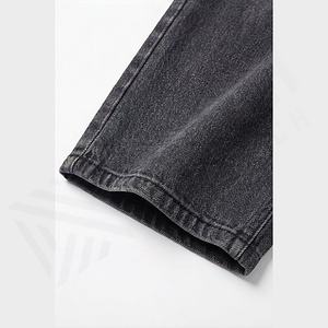 Jeans droits amples et délavés pour hommes, tendance, style streetwear, pantalon baggy hip-hop, style 2025, pantalon durable, personnalisable - Product Image 6