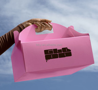 Boîte à pâtisserie, biscuits, gâteaux, beignets, desserts, à emporter, écologique, jetable, avec poignée, recyclable, impression de logo personnalisée