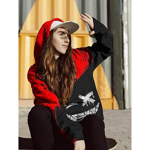 Men's Vintage Style 3D Printed Pullover Hoodie Thick Winter Custom <b>Red</b> <b>Black</b> Graphic Sweatshirt Design - Product Image 5