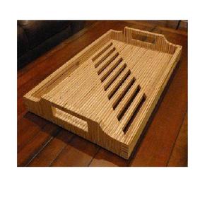 Plateau de service élégant en palissandre antique Plateau décoratif en bois de qualité supérieure pour les tables à manger modernes pour le Ramadan Diwali Wedding-WST-37 - Product Image 5