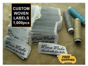 ป้ายผ้าคอตตอนผ้าความหนาแน่นสูงฉลากผ้าทอสำหรับเสื้อผ้าสินค้าแฮนด์เมดป้ายโลโก้เสื้อผ้าหลักแบบสั่งทำ - Product Image 6