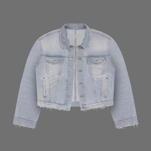 Custom Men Vintage Washed Frayed Hem <b>Denim</b> <b>Jacket's</b> OEM Customized <b>Cropped</b> <b>Denim</b> <b>Jacket's</b> Unisex - Product Image 5