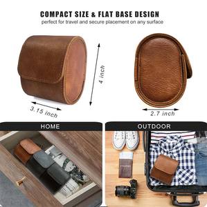 Étui de voyage pour montre en cuir portable personnalisé de haute qualité avec coussin en velours amovible, fente unique - Product Image 3