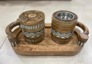 Juego de quemador Bakhoor de resina de madera portátil de alta calidad, bandeja de caja, soporte de incienso Medkhan para uso religioso, fresa de sándalo - Product Image 6