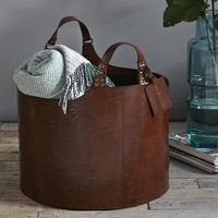 Panier de rangement en cuir véritable de qualité supérieure, écologique, fait main, multifonctionnel, pour articles divers, Noël