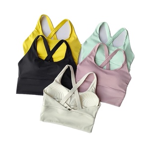 Soutien-gorge de sport de course à pied blanc personnalisable soutien élevé sans fil ajusté solide pleine coupe fermeture arrière respirant - Product Image 1