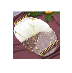 Plateau de service en résine salle de bain rectangulaire Plateau en résine époxy meilleure qualité Plateau de service en résine pour objets décoratifs - Product Image 5