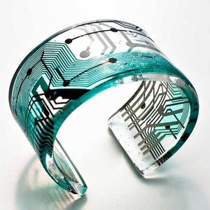 CON JOYERÍA PULSERAS Y BRAZALETES DE MODA Brazalete de moda Gran brazalete exagerado de moda Resina acrílica de varios colores - Product Image 3