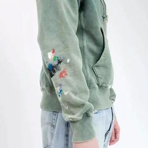 Sweat à capuche délavé à l'acide, logo personnalisé, pull oversize, respirant, blanc, délavé à l'acide, vintage, sweat à capuche pour hommes - Product Image 2