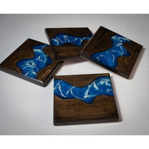 Indian Wholesaler Made Home & Kitchen Wooden & Resin Tea Cup Mats Pads Modern Style Square Household Dinnerware <b>Glass</b> <b>Coaster</b> - Product Image 3