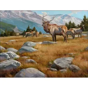 Elk Wildlife Art Accent & Decor Tile Edward Aldrich Collection Wall Accent - Product Image 1