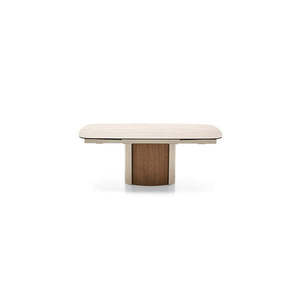 Table à manger minimaliste Yoroi, collection Capsule, extensible, ovale et carrée, en bois massif, assemblée et extensible, meubles pour la maison - Product Image 3