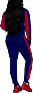 Ensembles de jogging pour femmes 80s 90s tenues deux pièces survêtement à manches longues hauts zippés et pantalons de survêtement ensembles de survêtement d'entraînement - Product Image 3