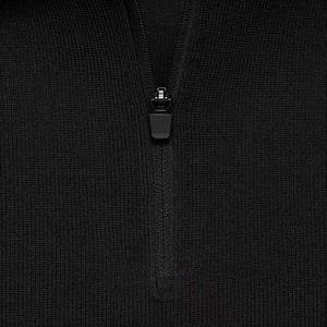 Coton à séchage rapide personnalisé grande taille couleur unie 1/4 quart fermeture éclair polos chemise de golf Polo couleur noire vêtements pour hommes chemises - Product Image 3