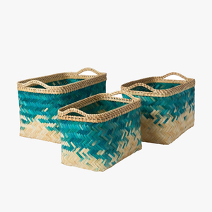 Cestas de almacenamiento de bambú coloridas con asas de Vietnam Direct Factory Ecológico y sostenible Uso diario en el hogar - Product Image 5