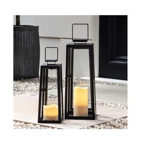 Farol colgante de metal para restaurante y Hotel, vela led sin llama de cristal para exteriores, luz de Navidad - Product Image 1