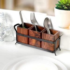 Hot Selling Wooden four-Layer Detachable Cutlery Holder <b>Kitchen</b> Utensils Organizer Dispenser Storage <b>Caddy</b> Best Quality - Product Image 4