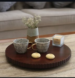 Nouveauté Plateau de service en bois de qualité supérieure Plateau en bois rustique pour les collations Cupcakes Charcuterie Cadeau de pendaison de crémaillère au meilleur prix - Product Image 5