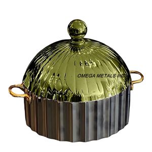 Casserole en argent directe d'usine avec couvercle martelé fantaisie Top tendance chauffe-plats pour le Moyen-Orient - Product Image 5