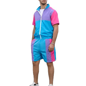 Chaqueta cortavientos de gran tamaño 2025, chándal de manga corta con estampado de retazos para hombre, ropa de calle para conjunto cortavientos de invierno - Product Image 3
